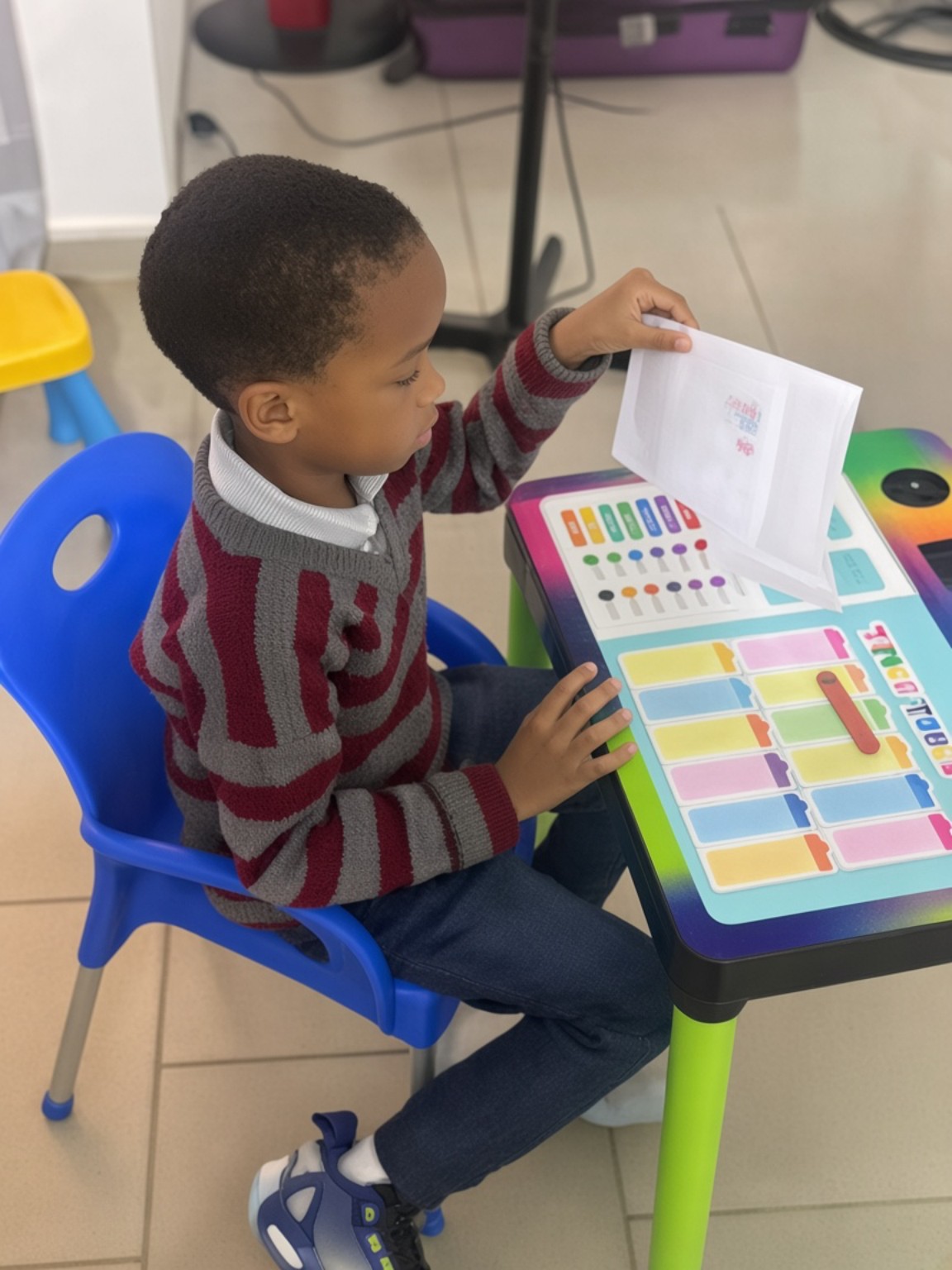 Child learning with educational digital materials